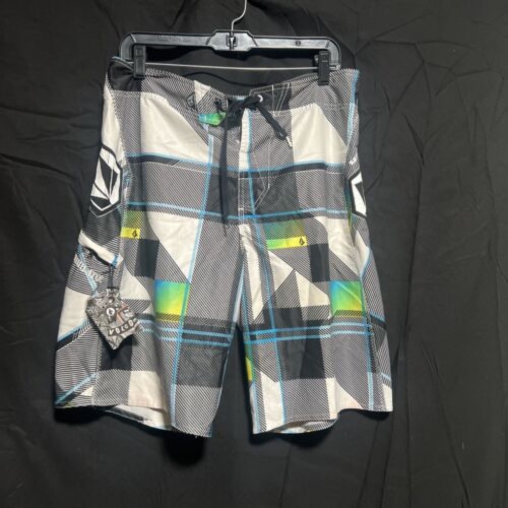 Volcom Annihilator Board Shorts Size 34 Swim Trunks Drawstring NO MESH W Card